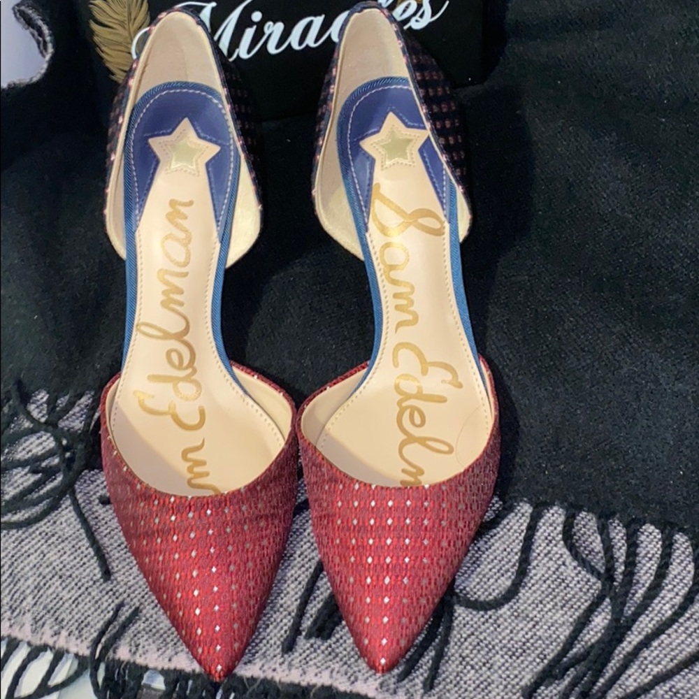 Sam Edelman red and blue shoes - Picture 2 of 4